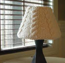 Knitted lampshades and knitting lamps. Cabled Lampshade Cozies By Lavender Hill Craftsy Knitting Lamp Inspiration Crocheted Item