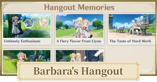 Barbara story quest you need to ensure you meet a specific criteria of two parts. Barbara Hangout Event Walkthrough All Branches Choices Genshin Impact Gamewith