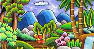 17 contoh gambar pemandangan alam gunung pantai luat. Gambar Pemandangan Dengan Tampilan Perbukitan Oil Pastel Crayons Color Mixing Chart Color Pencil Drawing