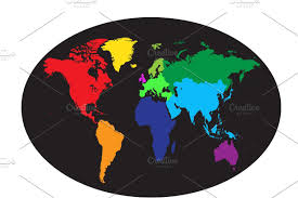 World Map Planet Vector Neon Planet Colors Color Vector Planet Vector