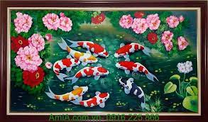 Tranh vẽ của shirley pu wills. Tranh Váº½ SÆ¡n Dáº§u Ca Chep Khá»• Lá»›n 80x150cm Tsd 189 Amia Ha Ná»™i
