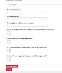 Submitted 1 year ago by sspectre86. Yorku Transfer Credits Supplementary Form I Have A Few Questions About His Form 1 What Is The Difference Between Textbox2 And 3 2 I Finished College 2 Years Ago Do I Still