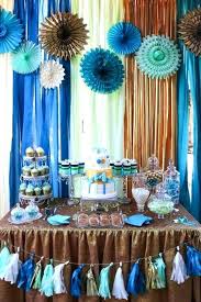 Love the white cone trees decorating the dessert table and the paper snowflakes hanging in the background. Top 50 Homemade Birthday Decoration Ideas For Kids