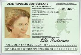 Das biometrische foto sollte eine größe von 3,5 x 4,5 cm haben. Personalausweis Alte Kuh Komplett Personalisierbar Urkunden Shop24