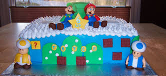 Happy Birthday Cake For 6 Year Old Boy Super Mario Brothers Cake For A 6 Year Old Boy Features Mario Luigi And 2 Toadstools Out Of Fondant Boy Birthday Cake Birthday Fun 6th Birthday Parties