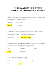 Maybe you would like to learn more about one of these? Soal Agama Hindu Materi Yoga Jawabanku Id