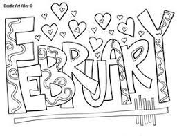 Months Of The Year Doodle Art Coloring Pages Coloring Pages Valentine Coloring Pages February Colors