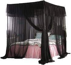 A choice blend of materials is accented by detailed ornamental appliques. Buy Mengersi 4 Corners Post Bed Curtain Canopy Bed Frame Canopies For Girls Adults Bed Drape Netting Bedroom Decoration Accessorie Queen Black Online In Indonesia B07qh5ltfd