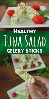 Healthy Tuna Salad Celery Sticks Snack Recipe Healthy Tuna Good Healthy Recipes Celery Snacks