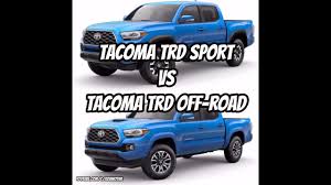 The premium & technology package that includes the previously mentioned safety and convenience. Tacoma Trd Sport Vs Tacoma Trd Off Road Youtube