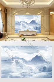 Hd 3d Marbled Landscape Flower Sunrise Background Wall Ice Sea Waterfall