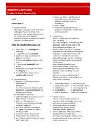 We set aside 4 days per week, and they take. Outcomes Advanced Answer Key For Student S Book Docsity