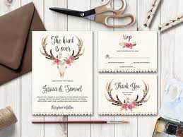 Antlers Wedding Invitation Set Templates The Hunt Is Over Cou Antler Wedding Invitations Hunting Wedding Invitations Wedding Invitations Printable Templates