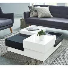 miami table basse carree style contemporain laquee noir et blanc brillant l 91 x l 91 cm centre table living room center table living room sofa table design