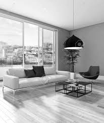 Most modern living rooms are part of an open floor plan which also includes the dining area. Black And White Large Luxury Modern Bright Interiors Living Room Stock Photo Picture And Royalty Free Image Image 112651028