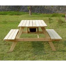 Shop for wooden picnic tables in picnic tables. Northbeam Natural Wood Picnic Table With Built In Cooler Tbc010001910 The Home Depot