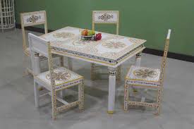 Looking to spruce up your dining area? Indiachand Painted Dining Sets Wooden Painted Dining Table Chairs Painted Dining Table Indian Painted Furniture From India