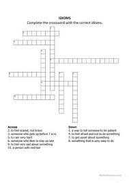 Idioms Crossword Idioms Crossword Worksheets