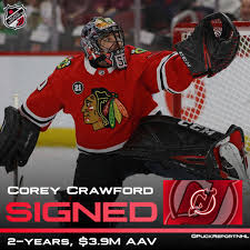 Последние твиты от new jersey devils (@njdevils). Nhl News On Twitter Done Deal New Jersey Devils Sign Corey Crawford To 2 Year Contract At 3 9m Aav Njdevils Https T Co O1mnnn9wkw