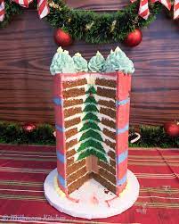 Check Out The Surprise Inside This Holiday Gingerbread Cake Christmas Tree Cake Tree Cakes Surprise Inside Cake