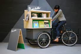 Pin By Ebook Friendly On Book Geek Heaven Cargo Bike Mobile Library Kiosk Design