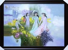 Image result for tranh ve ao dai vn