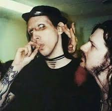 Marilyn Manson and Dimebag Darrell backstage at #OzzFest 1997