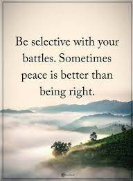 Peace Quotes Be Selective With Your Battles Sometimes Peace Is Better Than Being Right Peace Quotes Positive Quotes For Life Words Quotes