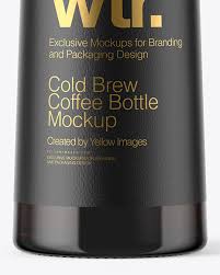 Amber Glass Bottle With Cold Brew Coffee Mockup In Bottle Mockups On Yellow Images Object Mockups
