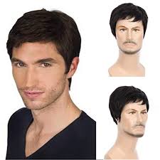 This ponytail and full beard look is undoubtedly for men who love to be in the center of attention. Buy Beauart Human Hair Mens Wigs Short Straight Black Wig For Male Or Women Middle Aged Mature Men Right Side Part Hair Replacement Full Wigs Online In Turkey B08p8cg4d9