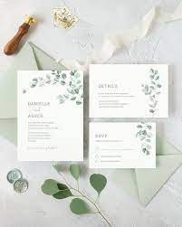 Eucalyptus Wedding Invitation Suite Watercolor Greenery Etsy In 2021 Eucalyptus Wedding Invitation Wedding Invitation Inspiration Garden Wedding Invitations