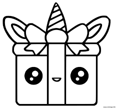 Une licorne 🦄 est une créature imaginaire, mythique et généralement blanc comme un cheval représenté généralement avec une seule corne souvent en spirale poussant de l'avant de la tête. Coloriage Licorne Cadeau Kawaii Dessin Dessin Kawaii A Imprimer