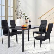 Shop with afterpay on eligible items. Table Chair Sets Round Glass Dining Table Set 2 4 Faux Leather Chairs Kitchen Office Furniture Home Furniture Diy Omnitel Com Na