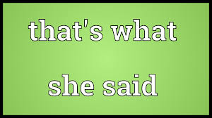 Image result for she said it