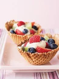 Fruity Waffle Bowls Recipe In 2020 Waffle Bowl Desserts Fresh Fruit Recipes