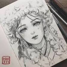 Portraits In National And Fantasy Costumes Animation Drawing Sketches Boho Art Drawings Art Drawings Sketches Simple