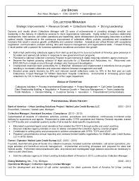 collection manager resume manager