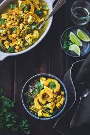 Roasted Delicata Squash Cauliflower Chickpea Curry Recipe Cauliflower And Chickpea Curry Delicata Squash Chickpea Curry