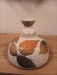 Wizards Of Clay Studio Art Pottery Bristoleaf Small Bud Vase Fall Color  Speckled