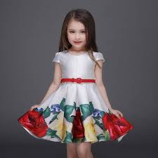 Princess Girls Floral Dresses Baby Girl Rose Flower Pattern Dress Kids Children Party Dresses For Girls Dresses Kids Girl Princess Dress Kids Girls Party Dress