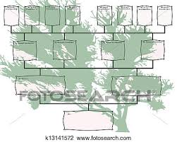 Family Tree Chart With Green Tree Drawing K13141572