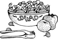 Salad Black White Line Art Coloring Book Colouring Svg Fruit Bowlen Salade