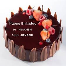 Birthday Cake For Himanshi Birthday Chocolate Velvet Decorated Cake With Your Name H Happy Birthday Chocolate Cake Birthday Cake For Him Online Birthday Cake
