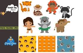 The Jungle Book Jungle Animal Clipart Mowgli Clipart Tarzan Clipart Monkey Clipart Jungle Book Clipart Georg Animal Clipart Jungle Book Party Image Paper