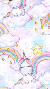 Unicorn And Rainbow Gambar Unicorn Ilustrasi Lucu Kartu Lucu