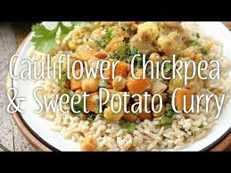 Yum Yummer Cauliflower Chickpea Sweet Potato Curry Sweet Potato Curry Potato Curry Sweet Potato And Cauliflower Recipe