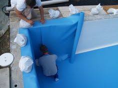 Schwimmbadfolie An Den Wanden In 2019 Garten Pool Selber Bauen Strandhaus Dekoration Und Pool Im Garten