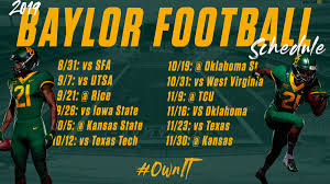 Oh, baylor, you are having an amazing year in sports. 2019 Baylor Football Desktop Wallpaper Schedules Sicem365