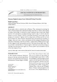 Dia selalu hilang kesedaran dan belum minum. Pdf Human Rights Lesson From Selected Malay Proverbs Mohd Faizal Musa Academia Edu