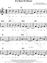 Elvis Presley It S Now Or Never Sheet Music For Beginners In C Major Download Print Sheet Music Clarinet Sheet Music Music Chords